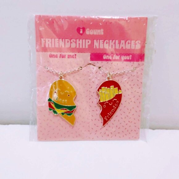 Target Bullseye Playground Hamburger & FrenchFries Friendship Necklace S… - Picture 1 of 1